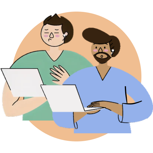 Illustration depicting two characters.